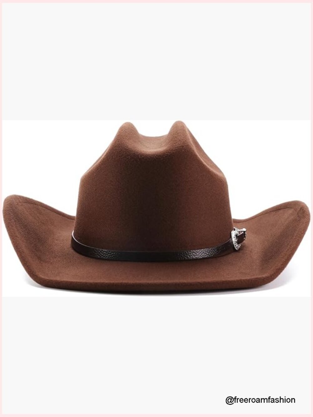 Cotton Blend Cattleman Crown Cowboy Hat with Buckle Band - Universal Size
